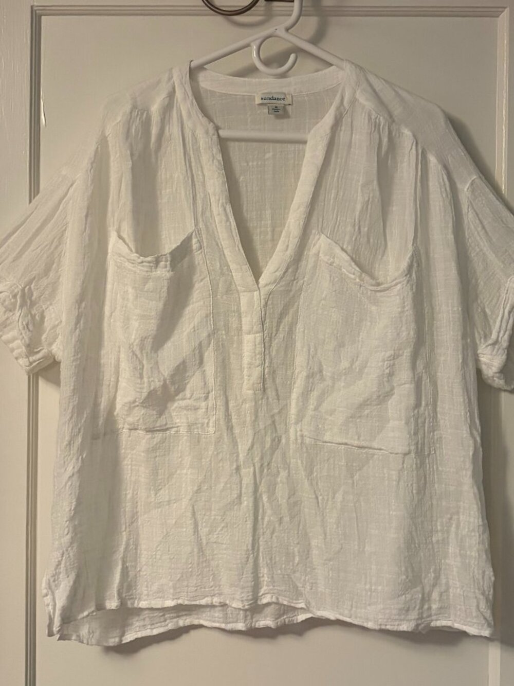 Sundance oversized boxy gauzy blouse size medium sheer lightweight lagenlook